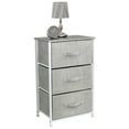 thumbnail image 6 of Sorbus Nightstand with 3 Drawers - Bedside Furniture & Accent End Table Storage Tower for Home, Bedroom Accessories, Office, College Dorm, Steel Frame, Wood Top, Easy Pull Fabric Bins (Grey), 6 of 7