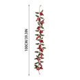 thumbnail image 2 of Vigne Décorative de Baies Rouges de 100 cm Suspendue avec Feuilles Vertes pour la Maison, Fête, 2 of 5