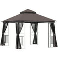 thumbnail image 1 of Outsunny Toit de Jardin 3 m X 3 m, Couleur Café, 1 of 9