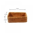thumbnail image 2 of Bangus Rattan Storage Baskets Rectangle Woven Tray Wicker Fruit Baskets Food Serving Basket Holder Home Decor Organizer Basket Set for Shelves, 2 of 6