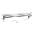 thumbnail image 4 of Stainless Steel Shelf 12" x 36" , 250 lb [NSF Certified] Commercial Metal Wall Mount Shelf with Backplash for Restaurant, Laundry Room, Kitchen and Garage, 4 of 9