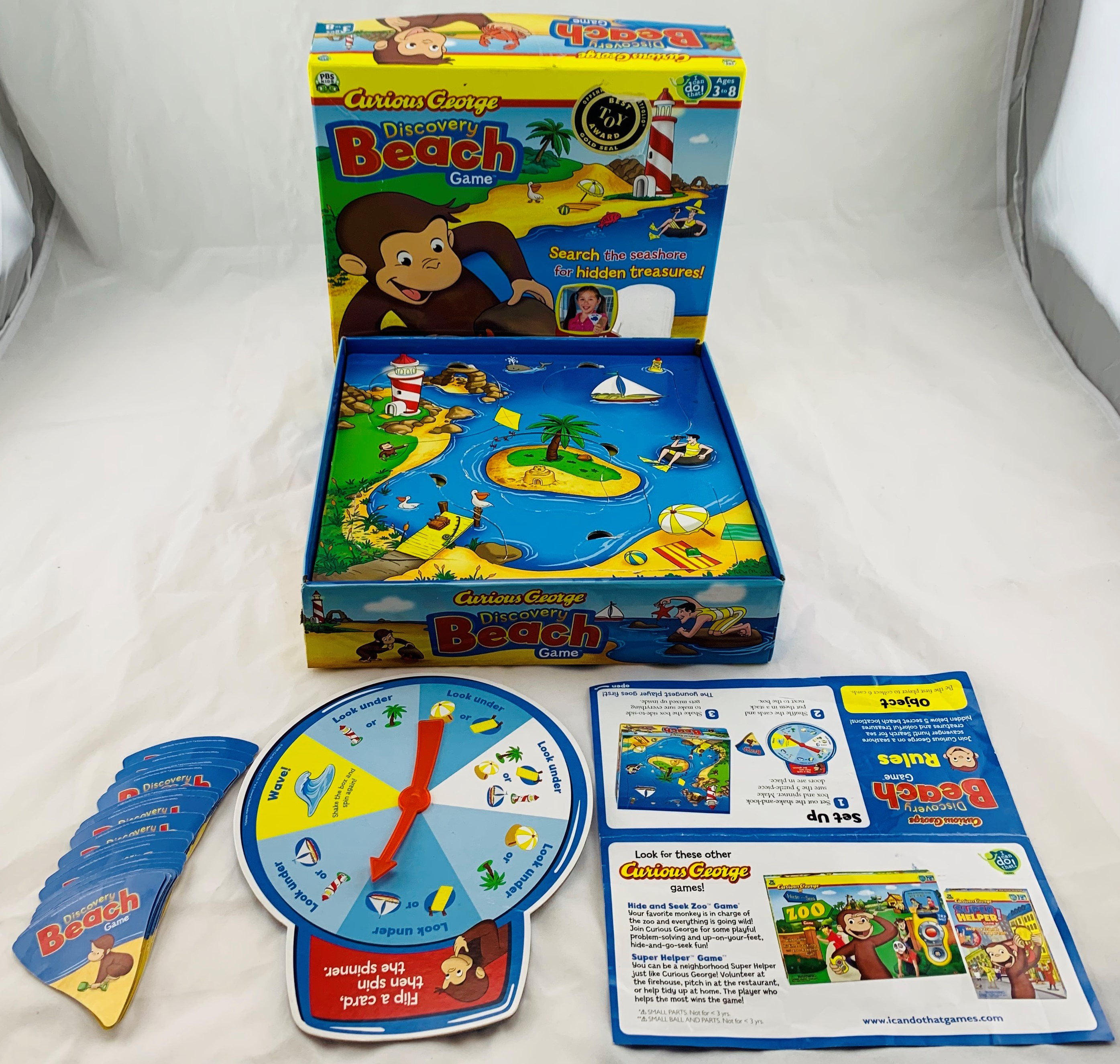 2009 Curious George Discovery Beach Board Game PBS Kids I Can Do That Games for sale online 