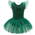 thumbnail image 3 of Girls Ruffle Sleeve Ballet Dance Dress Tutu Skirted Leotard Ballerina Outfits with Shiny Skirt Stage Dance Wear, 3 of 7