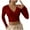 Wine, variant on QLEICOM Women's Loose Long Sleeve Blouse V-Neck Casual Pullover Blouses Shirts Tops White M, US Size 6