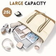 thumbnail image 2 of Bolso Tote QYEPYUE Grande de Lona 36x18x35cm 25L Beige Amarillo, 2 of 6