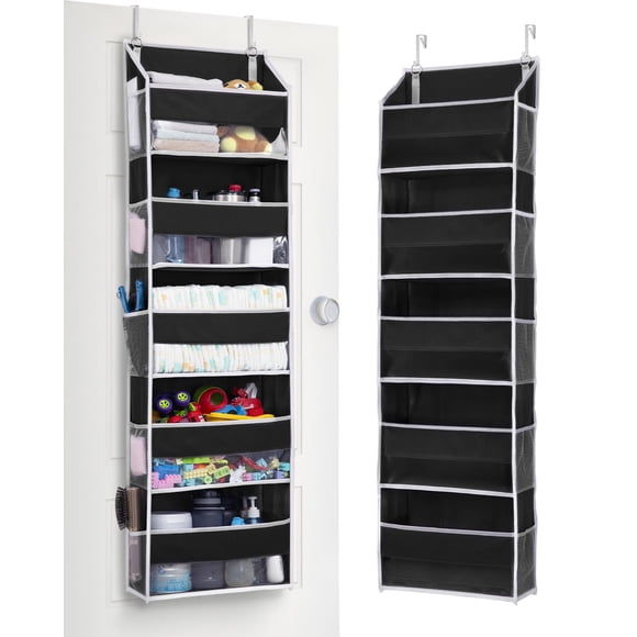 Organizador de puerta ULG con 5 estantes para colgar, capacidad de 44 libras, negro