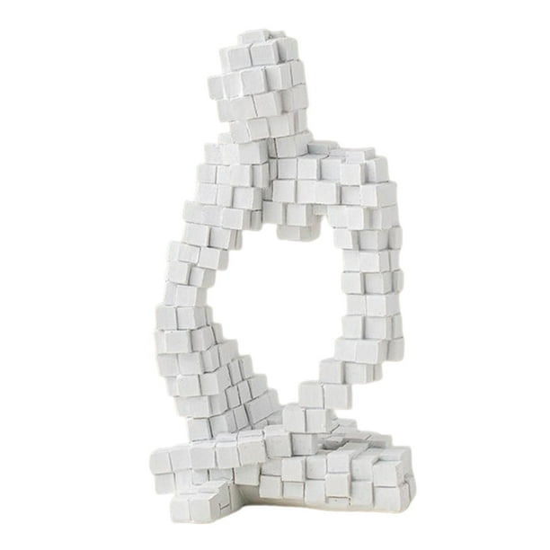 Figura abstracta decorativa, ornamento nórdico creativo, artesanía, estatua coleccionable Blanco B