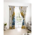 thumbnail image 3 of Sunflower Blackout Curtains for Bedroom/Living Room, Thermal Insulated Kitchen Curtains, Watercolor Summer Floral Truck Vintage Grommet Darkening Window Treatment Drapes 27.5"x39"x2, 3 of 8