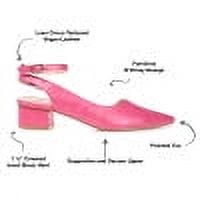 Journee Womens Keefa Pointed Toe Low Block Heel Pumps, Widths Available