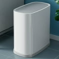 thumbnail image 4 of AuroraX Square Bathroom Trash Can with Lid Odor Seal Thickened 3 Gallon White Garbage Can Contemporary Plastic Trash Bin for Bathroom Toilet, 4 of 6