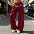 thumbnail image 7 of Ozmmyan Womens Wide Leg Sweatpants for Womens High Elastic Waist Ruffle Lace Trim Casual Lounge Pants with Pockets, 7 of 7