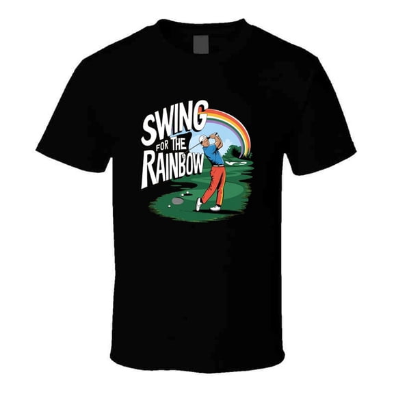 Swing For The Rainbow Golf T-shirt – Colorful Tee For Golfers Who Love To Shine T Shirt