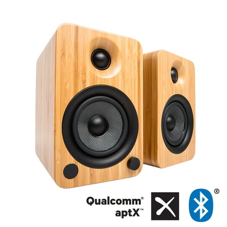 YU4 Powered Bookshelf Speakers, Bamboo (Best Powered Bookshelf Speakers Under 300)