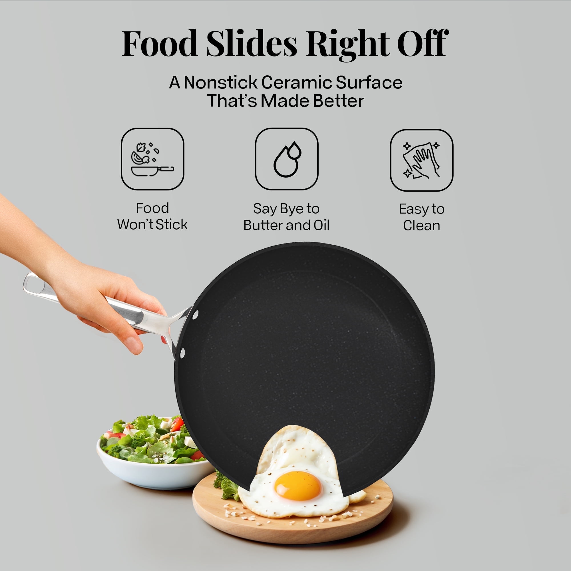 Gotham Steel 10 Pc Hammered Pots and Pans Set Non Stick, Easy Clean Kitchen Ceramic Cookware Set Nonstick, Long Lasting Pot and Pan Set with Skillet/Sauce Pan, Oven Safe, No Forever Chemicals, Black