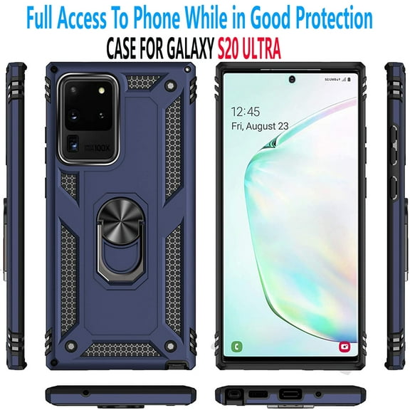 Samsung Galaxy S20 Ultra Case, [NOT FIT S20 / S20 PLUS] Case, STARSHOP Drop Protection Ring Kickstand Cover- Ink Blue