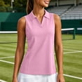 thumbnail image 2 of Golf Shirts for Women Sleeveless V Neck Workout Tank Tops Collared Quick Dry Tennis Running Polo Shirts, 2XL, 2 of 6