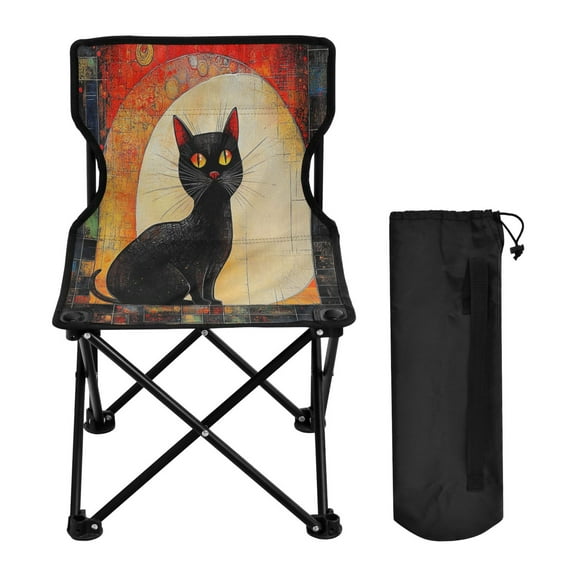 YAZAOO Camping Chairs Modern Ethereal Midnight Guardian Pattern Folding chair