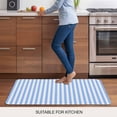 thumbnail image 6 of Blue White Stripe Door Mat Indoor Outdoor, Modern Minimalist Geometric Striped Non Slip Welcome Mat with Rubber Backing, Absorbent Fabric Front Door Mats Entryway Rug for Home Patio Entrance 24"x36", 6 of 8