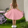 thumbnail image 5 of Girls Summer Dress Off Shoulder Flutter Sleeve Midi Swing Cassual Formal Dresses with Pocket, 5 of 6