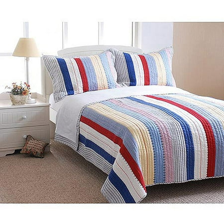 Prairie Stripes 2pc Set Twin Quilted Walmart Com