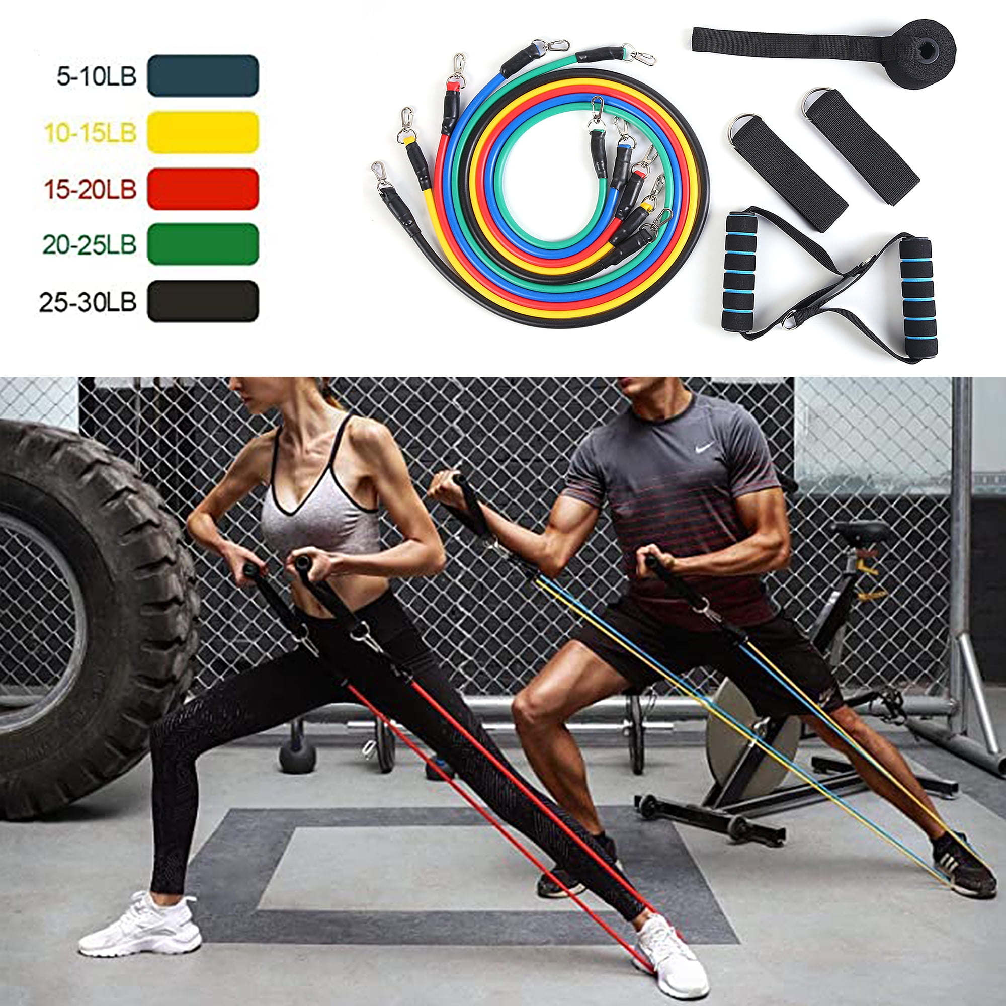 CVLIFE 11PCS/Set Resistance Bands Set Includes Door Anchor, 2 Ankle