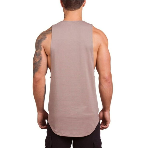 MAWCLOS Mens Bodybuilding Fitness Active Wear Gym Tank Tops Quick Dry  Muscle Workout Shirts Sleeveless Stretch Solid T-Shirts