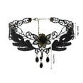thumbnail image 3 of YUHAOTIN Black Lace Choker Necklaces Vintage Pendant Necklace Punk Chain Accessories for Women Gothic Mardi Gras Beads Necklaces Necklace with Initials Gift for Girlfriend, 3 of 8
