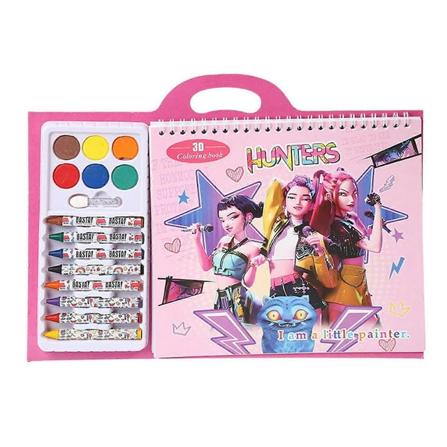 Coloring Book Kit for Kids - Safe Watercolor & Crayon Coloring Doodle Pad for School & Art Time\u200b