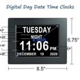 thumbnail image 2 of Relojes Calendario de 8 pulgadas Relojes Día Fecha Reloj Reloj digital Dígitos kaili Sencillez, 2 of 4