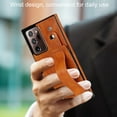 thumbnail image 2 of Dteck for Samsung Galaxy Note 20 Ultra Slim Case, Shockproof Premium PU Leather Soft TPU Business Cover with Wrist Strap Kickstand Flip Stand Protection Case, khaki, 2 of 7