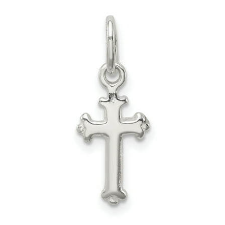 925 Sterling Silver Fleur De Lis Cross Charm Pendant
