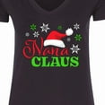 thumbnail image 4 of Inktastic Nana Claus with Christmas Santa Hat and Snowflakes Women's V-Neck T-Shirt, 4 of 5