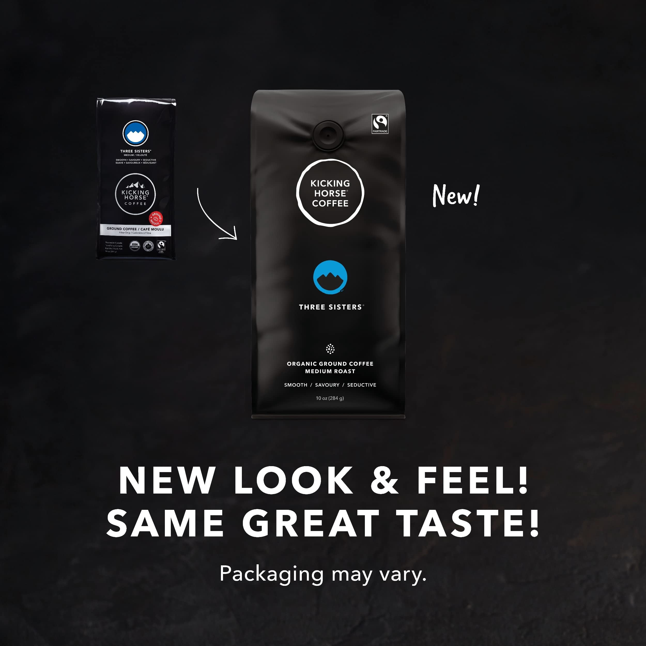 Three Sisters, Kicking Horse Coffee, Medium Roast, Ground, 10 oz - Certified Organic, Fairtrade, Kosher Coffee