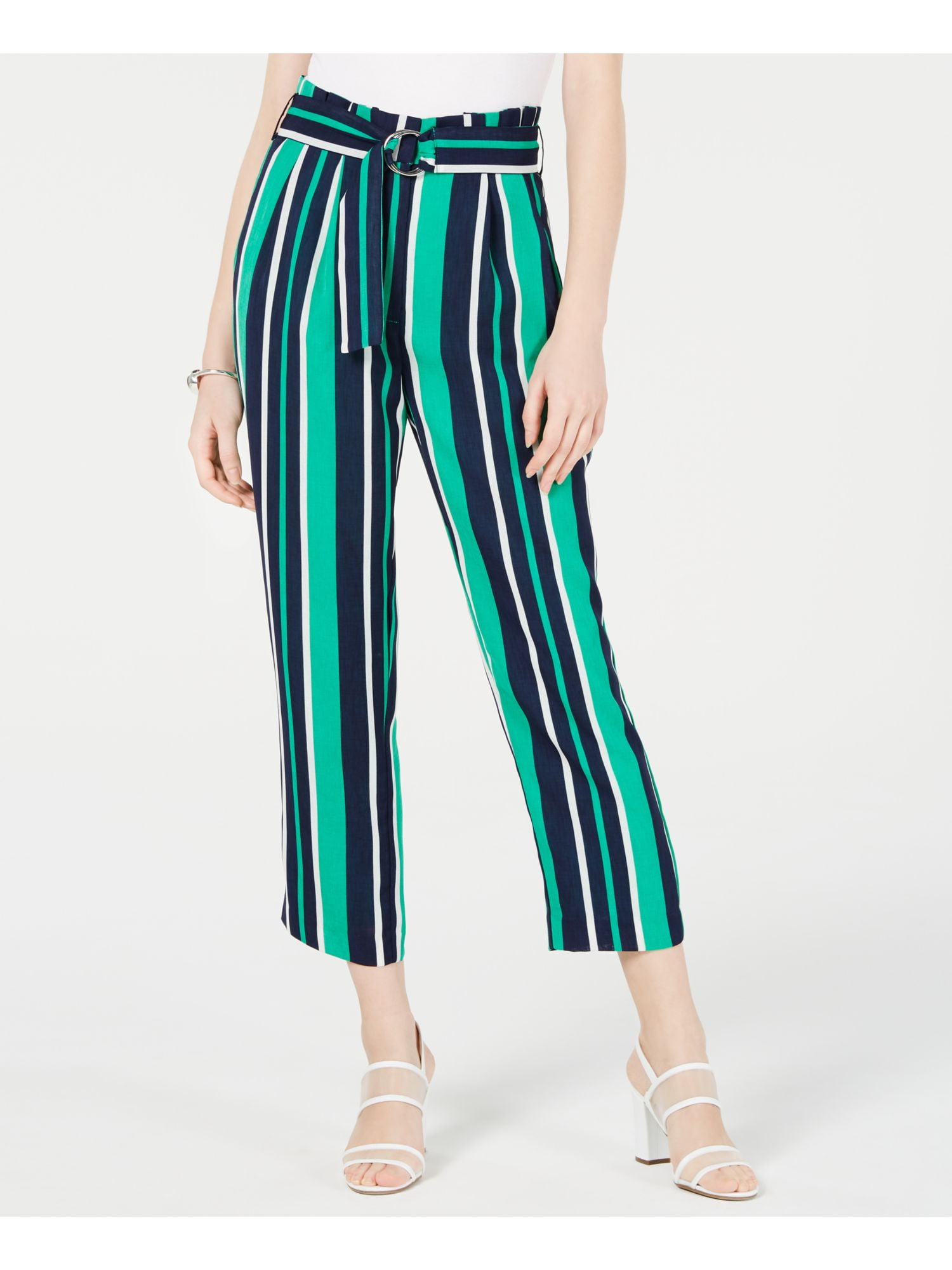 red and green striped pants