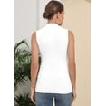 thumbnail image 3 of Vafful Mock Neck Tank Tops for Women Sleeveless Turtleneck Women Tank Tops Slim Fit Ribbed Basic Tank Top for Women Sleeveless Tank Tops Slim Fit Stretchy Layer Tee Shirts White, 3 of 7