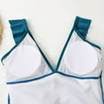 thumbnail image 4 of Women‘s One Piece Swimsuits Ruffled Deep V Neck Monokini Bathing Suits Tummy Control Tie Front Swimwear, 4 of 8