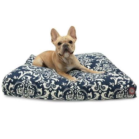 UPC: 0788995500087 | Majestic Pet | French Quarter Rectangle Pet Bed For Dogs  Removable Cover  Navy Blue  Medium