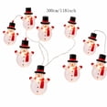 thumbnail image 2 of QISIWOLE 9.8ft Snowman Christmas String Lights, Cute Snowman Figure Lights, Plastic Lights for Christmas Tree Mantel Window Party Decor, 2 of 7