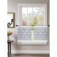 thumbnail image 2 of Sheer Curtains 45 Inch Length 2 Panels Set for Kitchen, Navy Blue Boho Semi Sheer Curtains for Windows, Vintage Southwestern Geometric Stripes Voile Window Treatments Rod Pocket Curtain, 2 of 7