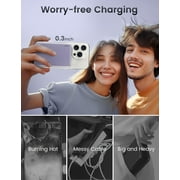 RORRY Magnetic Power Bank, 5000mAh Ultra Slim Wireless Portable Charger, 18W Fast Charging for iPhone Samsung, Purple