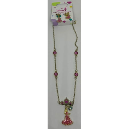 Disney Parks Collection Jewelry Aurora Earrings and Necklace Set New with Tag
