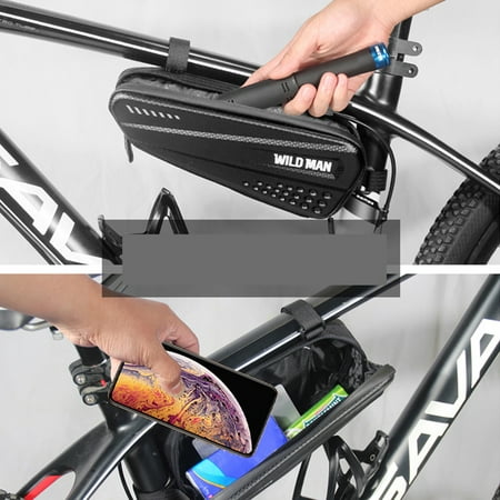 Amazon Com Elegant Choise Bicycle Frame Bag Waterproof Bike Top Tube Bag Front Bike Phone Bag With Double Zipper Bike Handlebar Bag For Iphone 11 Xs Max Xr Xs X 8 7