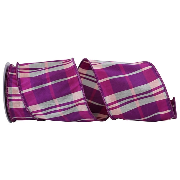 Jam Paper Plaid All Occasion Multi-Color Polyester Ribbon, 360" X 4"