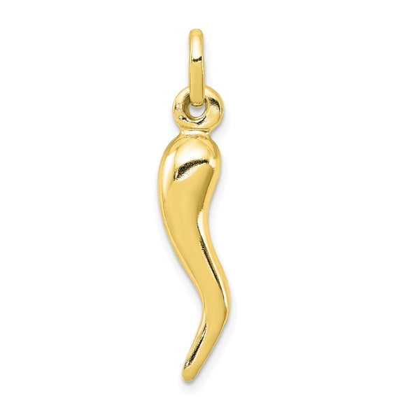 Finest Gold Sterling Silver Gold-Tone Italian Horn Charm