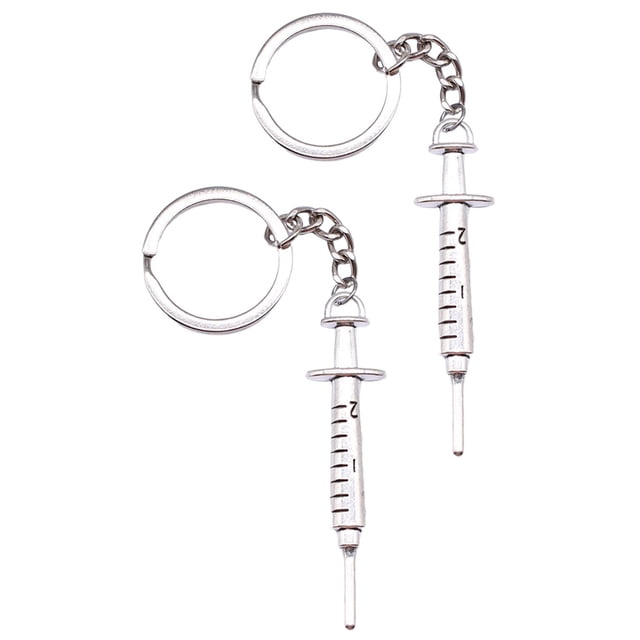 unbranded 2Ud Colgante De Jeringa Para Llaves Y Con Anillo Para Colgar Seguro Y Fácil De Usar