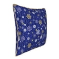thumbnail image 2 of Haiem Golden Snowflakes Royal Blue Print Velvet Soft Solid Decorative Square Throw Pillow Covers Set with Elegant Piping Christmas Cushion Case for Sofa Bedroom Car-16"x16", 2 of 8