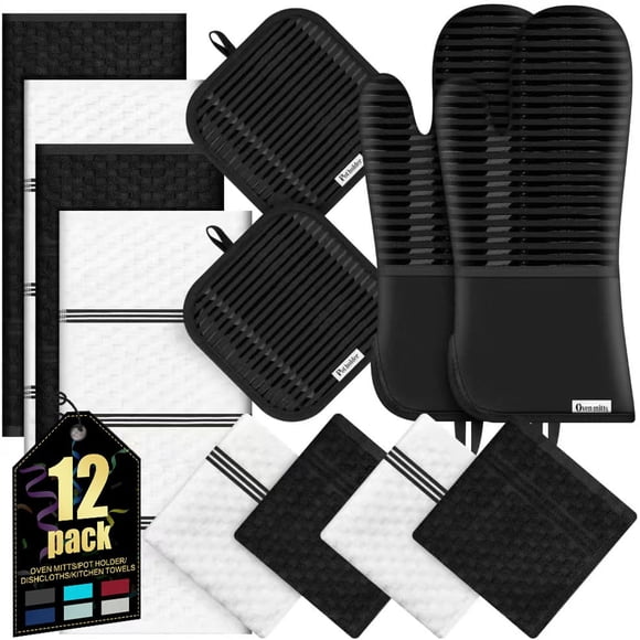Set de Cocina KacNacPro de 12 Piezas con Manoplas Resistentes al Calor