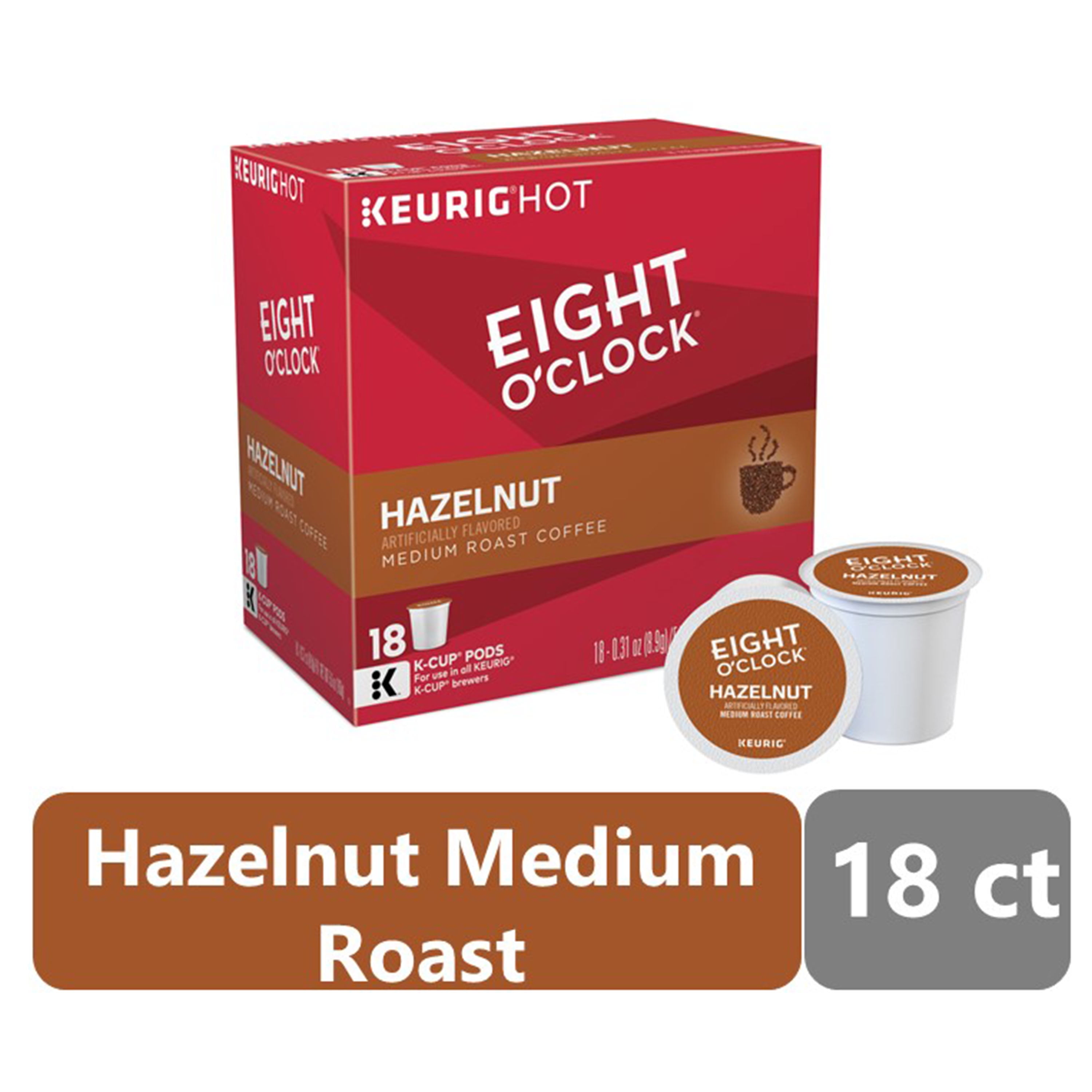 Eight O'Clock Hazelnut Medium Roast KCup Coffee Pods, 18 Ct. Walmart
