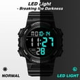 thumbnail image 4 of Men's Digital Sports Watch With Stopwatch/Alarm/Dual Time/ LED Backlight Outdoor Sports Waterproof Watch PU Strap Gifts for Man Christmas Gifts, 4 of 9