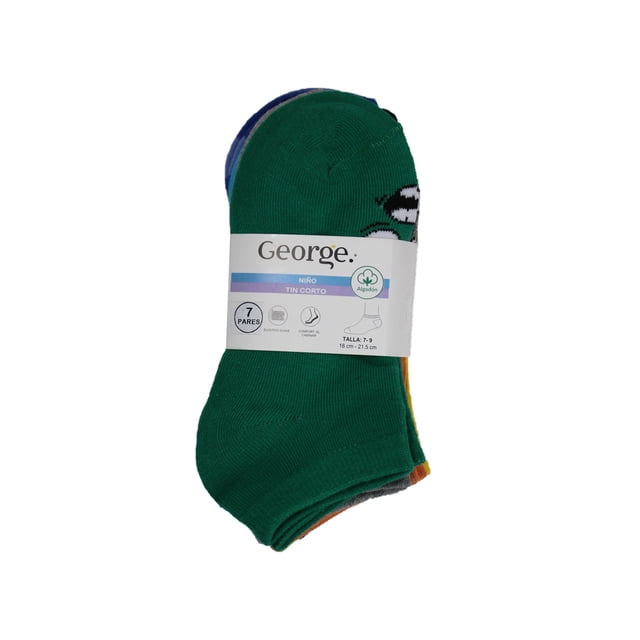 Tin George para Niño, Semanario Multicolor 7 Pares Talla 7 a 9 años